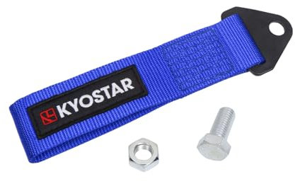 Kyostar Universal Racing Tow Strap for Front or Rear Bumper Towing Hooks, High Strength Tow Straps, Upgrade Version (Blue)