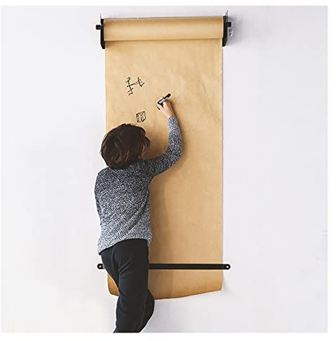 Kraftpapierspender und -Schneider – 37/67/97/127 cm breit, Papierrollenhalter für Zuhause/Büro/Café Metzgerei, an der Wand montiertes Schreibtablett (Größe: Stahlrahmen breit – 67 cm/26,3 Zoll)