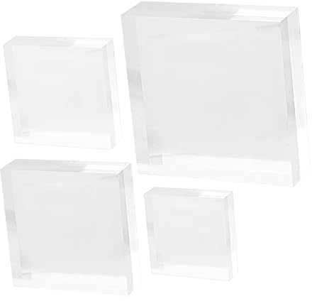 OUNONA 4piezas Expositor De Joyas Acrílico Bloques Cuadrados Para Exhibición Soporte De Joyería Para Tienda Bloque Acrílico Para Sellos