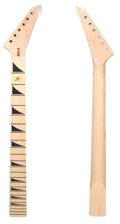YoungMonic Manico per chitarra elettrica in acero grezzo, 24 tasti, 64,8 cm, testa stile Jackson, tacco di ricambio (24 tasti 65,8 cm)