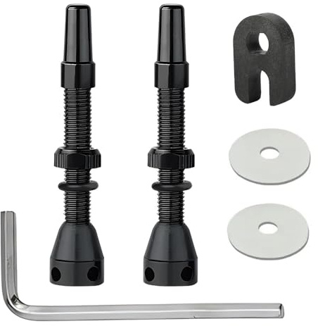 Saipor 2 Stück 44mm Presta Tubeless Ventile, Aluminium-Legierung Fahrrad tubeless ventil mit Ventileinsatzentferner und Ventilschutzkappen für Tubeless-Reifen Rennrad MTB
