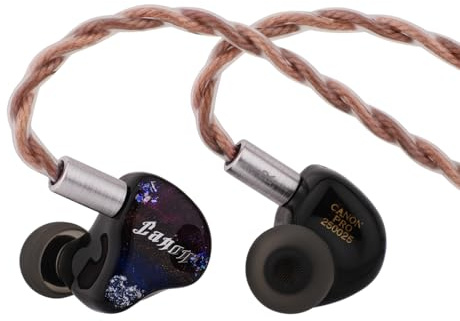 Linsoul Yanyin Canon Pro,Moniteur Intra-auriculaire 1DD + 6BA,HiFi Écouteurs filaires de Jeu,Casque IEM Hybride avec façade en résine imprimée en 3D,Câble détachable pour Musicien Audiophile (3,5 mm)