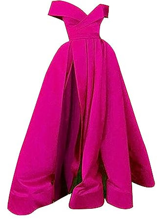Generisch 2025 - Robe de cocktail longue au sol pour femme en mousseline de soie style tempérament rétro été cocktail d'été col bas col en V coupe mariage robe de soirée unie courte, Rose, L