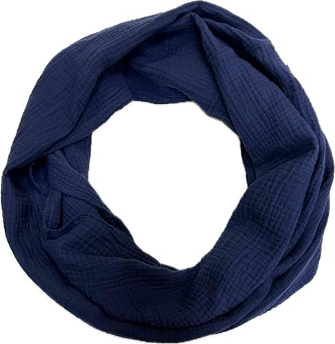 Jeamis XL Einfarbig Loop Strickschal Frühling Schal 100% Baumwolle Made in Italy Unisex Fashion Tuch Rundschal Stola Herbst Frühling Tuch Uni Farbe