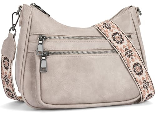 YOVIEE kleine Handtasche Damen Umhängetasche aus veganem Leder tasche Crossbody Bag mit Breitem Gurt Schultertasche Kapazität Reisetasche