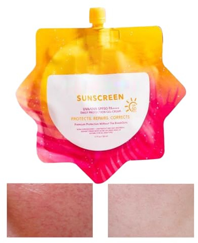 Crema solare, Crema solare sbiancante portatile, solare idratante per il viso, Protezione completa della pelle, Sensazione non appiccicosa, 14x14 cm, Per escursioni in spiaggia