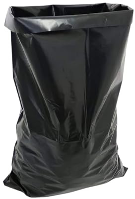 Black Polythene Rubble Bags 20 x 30 Inches – Heavy Duty Waste Bags Made from 100% Recycled Material (Pack of 10) – Ideal for Builders, Garden, Home, Office & DIY Use