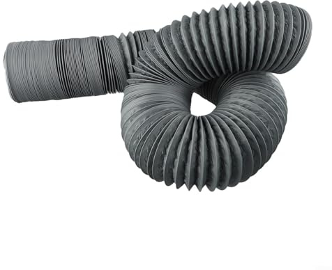 Tubo di scarico compatto e flessibile da 110 mm, 6 m, in PVC e alluminio, per aria condizionata (110 mm, grigio)