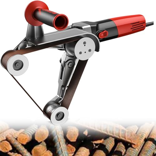 Levigatrice A Nastro Per Tubi per lucidatura e abrasivo, 1100 W, in acciaio inox, 6 velocità, regolabile, per levigatura, molatura e lucidatura di ossido di allumina, 3 rulli