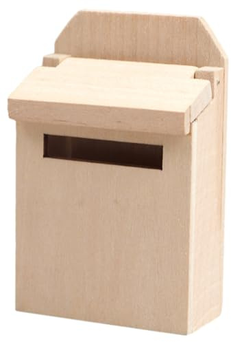 Mikinona 12 à Charnière, Modèle Vierge pour Maison de Poupée, Mini Boîte aux Lettres Bois Décorative pour Accessoires de Poupée, 1 Pièce, Petite Boîte aux Lettres Bois