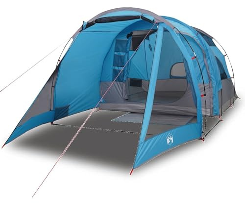 WGYHOME Tunnelzelt 4 Personen Blau | Wasserdichtes 185T Polyester-Campingzelt mit Vorzelt & E-Anschluss | Ideal für Familien-Camping, Festival & Outdoor