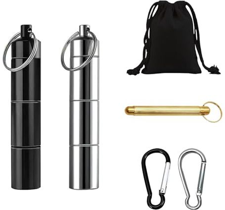 4 Stück Mini Salzstreuer Set, Mini Gewürzgläser, Camping Zubehör Reisen | Tragbare, mit Löffel & Kordeltasche, Picknick, BBQ & Küche