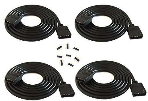 HUABLUE 4pcs/pack 1m LED RGB-Strip 4 pin, LED Verlängerungskabel LED Streifen Verbinder Verlängerung Anschluss Verteiler Kabel für 4 polig RGB 5050 3528 2835 LED Streifen Licht