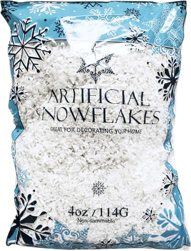 Black Duck Brand Snow Artificial Flakes 4 Oz Bag! Festive Fake Snow for Crafts, Christmas, and Decor! (2)