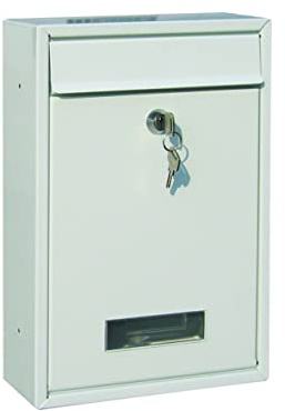 TrendLine Briefkasten Metall 21,5 x 8,8 x 32 cm Postkasten Weiss