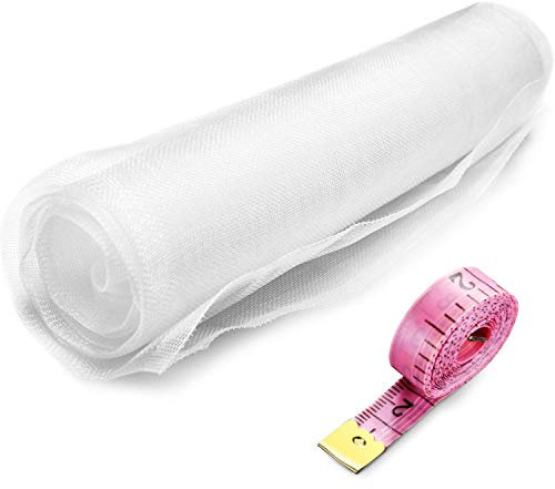 Zonon Feinmaschiges Netz Moskitonetz Fliegennetz Käfer Insekt Mücke Fliege Vogelnetz Barriere Jagd Blinde Pflanze Schutz Gartengeflecht (3 m x 4 m, Weiß)