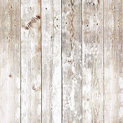 CiCiwind Wood Plank Wallpaper 44x300cm Peel and Stick Wallpaper Wood Effect Vinyl Wrap Rustic Self Adhesive Contact Paper Waterproof Sticky Back Plastic for Wall Cabinets Table Worktop Decor