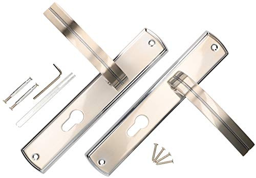 KOTARBAU® Türdrückerset 90 mm PZ Langschild Nickel-Chrom Universal Modern