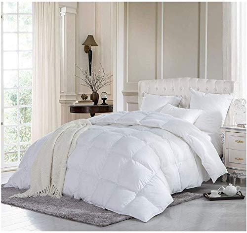 Duck Feather & Down Duvet 13.5 Tog Luxury Quilt, Premium Hotel Quality Comforter, Super Soft, Warm and Cosy, Anti Allergy, Computer Quilted Construction Self Fabric Piping (Single 135x200 cm)