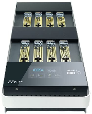 EZ DUPE 1:7 M.2 NVMe-Duplizierer mit Touchscreen – NVMe-Festplattenkopierer (SOHO NVMe Touch)