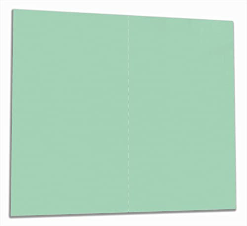 Wallario Herdabdeckplatte/Spritzschutz aus Glas, 2-teilig, 60x52cm, für Ceran- und Induktionsherde, Pastellgrün