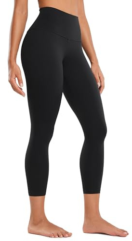 CRZ YOGA Butterleuse Dam Hög midja 3/4 Leggings Capri Blickdicht Sport Yoga Fitness Sommarsport Byxor Svart M