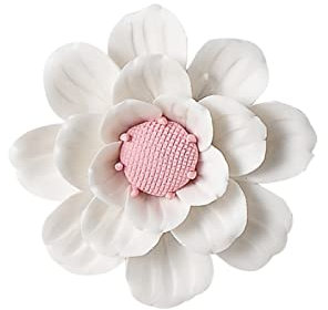 DECRZPB Handgefertigte Keramik-weiße Begonien-Blumen-Wandbehang-Dekor-künstliche Skulptur-3D-Wand-Verzierung-Kunst-Hochzeits-Geschenk