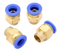 Pneumatik Steckverschraubung R 1/4 auf 10mm IQS, 4 Stück Push In Druckluftanschluß Steckanschluss (R 1/4 - 10mm)
