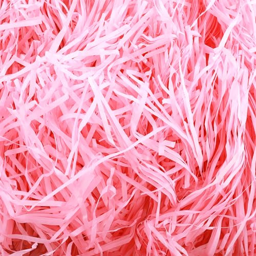 100g Rosa Carta Velina Triturata di Carta Crespa per il Riempimento di Cesti Regalo e Scatole Regalo Carta Crespata per Riempimento di Cestini Decorazione di Confezioni Regalo Compleanni