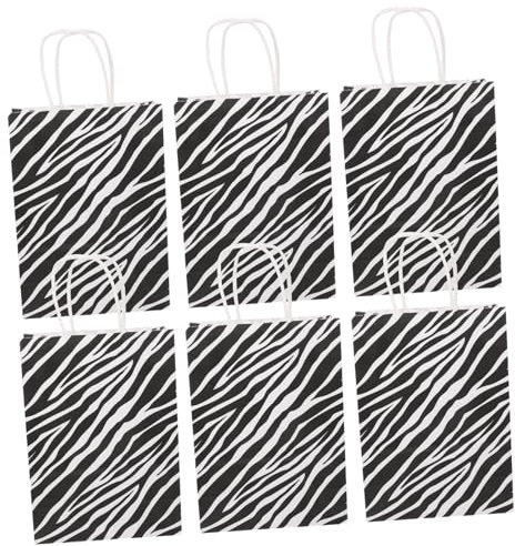 TOPPERFUN 10stücke Papiertüten Mit Zebra-druck Kleine Geschenktüten Mit Griffen Pro Packung Langlebig Und Bruchfest Als Partytüten Einkaufstüten Für Kleine Geschenke