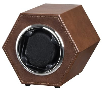 LINGFANSTORE Automatische Uhrenbeweger Box,Single Uhrenbeweger Watch Winder mit Extrem Leisem Mabuchi Motor,Aufbewahrung und Aufladung von Automatikuhren,Bietet 2 Betriebsarten (Braun-147F)