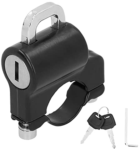 22 Mm Motorrad-Helmschloss, Sicherheits-Metall-Vorhängeschloss, 2 Schlüssel, Elektrisches Fahrrad-Hakenschloss, Diebstahlschutz, Universelle Aluminiumlegierung, Eisen, Schwarz,