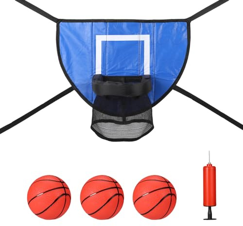 lasuroa Trampolin Basketballkorb Set, Befestigung Wasserdicht Basketballtor für Trampolin Weich Mini Basketball Trampolin Basketballspielzubehör für Alle Altersgruppen Basketball Liebhaber