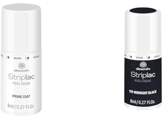 alessandro Striplac Peel or Soak -VEGAN- PRIME COAT & Striplac UV-Nagellack Midnight Black – Schonend und langanhaltend