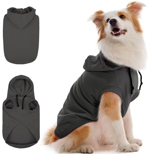 IECOii Kapuzenpullis für Hunde – Hunde-Pullover mit Kapuze,Dog Hoodie Sweatshirt | Weiche Haustier-Kleidung für Frühling & Herbst | Hundepullover,Hund-Hoodie,Haustierbekleidung,Grau,XL