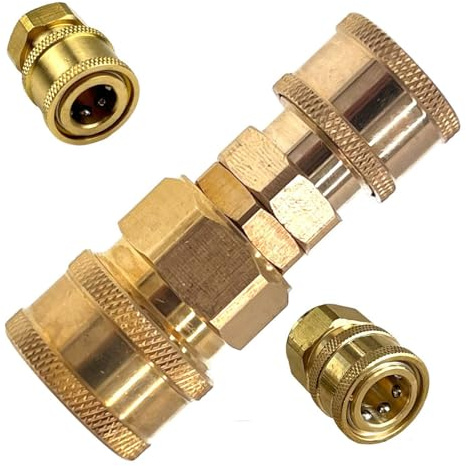 M&M Smartek Schnellkupplung Adapter 1/4 auf 3/8 1/4, 3/8 | Verbindet Hochdruckreiniger, Pistole, Schlauch oder Zubehör; passend für 1/4, 3/8, 1/4 auf 3/8.