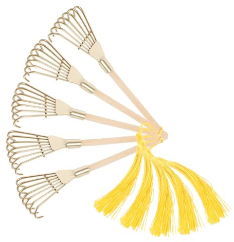 HONMEET 5stücke Rechen Aus Metall Goldene Dekoration Für Zen-Garten Aromarechen Kleine Rechen Für Gartenaccessoires -Handwerk Und Desktop-deko