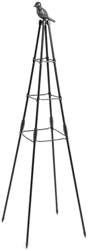 Treillis pour grimpantes d'extérieur | Treillis obélisque de Jardin pour en Pot – Treillis de en métal antirouille Robuste avec Sculpture d'oiseau, Support de en Pot