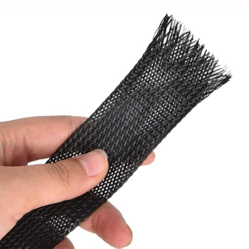 1pcs 3 4 6 8 10 12 14 16 18 20 25 30mm Cable Sleeve Black Protection Cable PET Nylon Sleeves Cable Twisted Cable Sleeve(6mm)