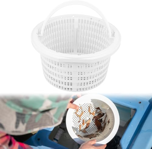 Panier de skimmer 19 cm, panier de skimmer pour skimmer encastrable, panier de skimmer, panier filtrant, anse de filtre pour piscine pour nettoyage efficace de la piscine, pré-filtre