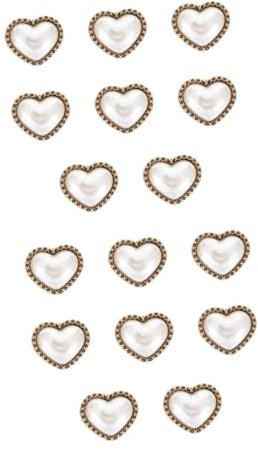OFFIGAM 2 Sätze 2 Sets Perlenknöpfe Mit Herz Set Weiß Schwarz Mit Stoff Überzogene Knöpfe Wäscheklammern Anstecknadelmacher Knopfabdeckungen Für Frauen Herzförmige 8 Stück * 2