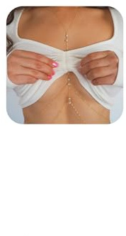 TELAIN Gold Belly Chain with Elegant Design, Body Chain with Rhinestones and Stars, Waist Chain for Women, Fashion Accessory for Casual and Festive Occasions