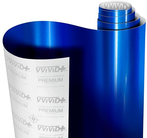 VViViD Gloss Liquid Metal Brilliant Blue Vinyl Car Wrap Film (1ft x 5ft)