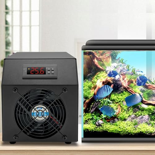 Aquarium Chiller - Quiet Water Cooling System with Pump & Hose for Hydroponics and Fish Tanks - 16 Gallon/60L - Low Noise Salt & Freshwater Compatible
