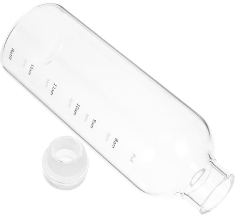 Milisten Botella De Agua Transparente 750 Ml con Escala De, Botella Deportiva Portátil De Gran Capacidad, Material Seguro y Duradero, Adecuado para Senderismo, Acampada y Viajes