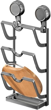 Pot Lid Rack,3-Tier Pots and Pans Lid-Organizer for Cabinet Door or Wall - No Drilling Space-Saving Storage for RV Kitchenette Cabinet Door Pantry Corner Cooking Station