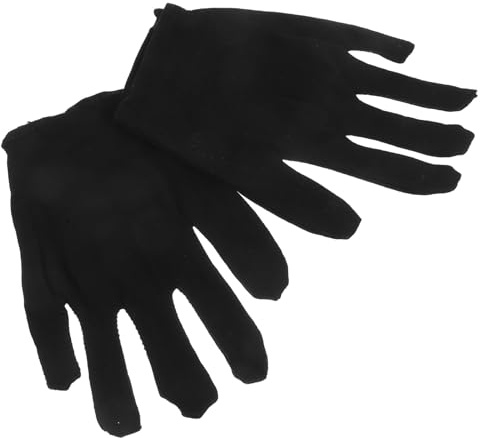 Angoily 6 Pairs Black Cotton Work Gloves for Men and Women Industrial Labor Protection Thickened Breathable Fabric for Quality Inspection Jewelry Handling and Mechanical Repair