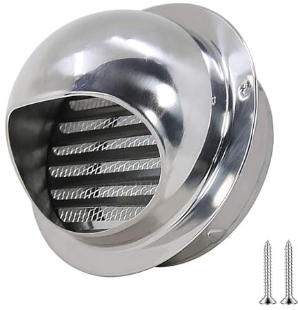 Ø50mm-300mm Ventilationsgaller Frånluftsgaller Rostfritt Stål, Väderskyddsgaller Runt med Fågelskyddsgaller Enkel Installation, för Köksfläktens Kanal(190mm/7.4inch)