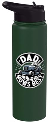 Dad Mows Best Lawn Riding Mower Stainless Steel Insulated Water Bottle