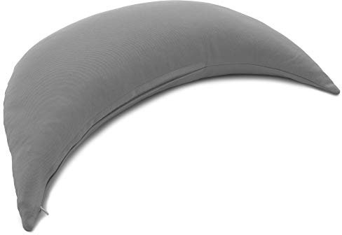 GIRAFFENLAND Halbmond mit Bio-Hirseschalen Köper grau - Hirsekissen | mit zusätzlichem Bio-Inlett